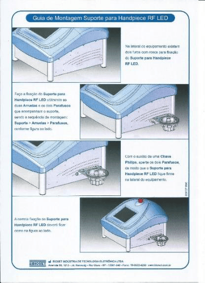 GUIA DE MONTAGEM SUPORTE HANDPIECE RF LED