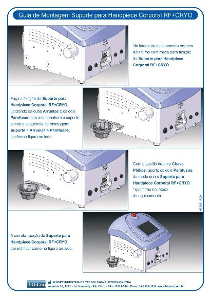 GUIA DE MONTAGEM SUPORTE HANDPIECE CORPORAL RF+CRYO