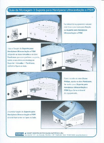 GUIA DE MONTAGEM 3 SUPORTE HANDPIECE ULTRACAVITACAO E PSW